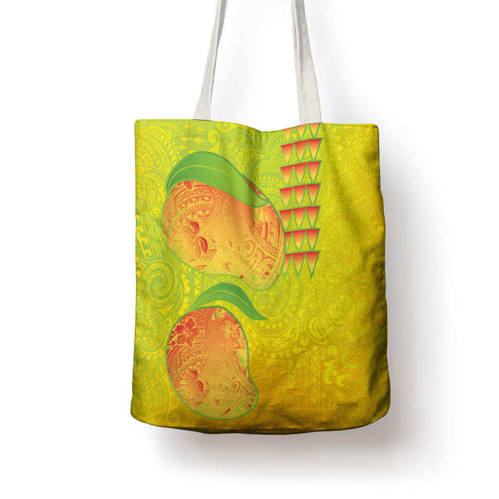 Hawaiian Mango Tote Bag Polynesian Art Pattern and Kakau Tattoo LT03 - Polynesian Pride