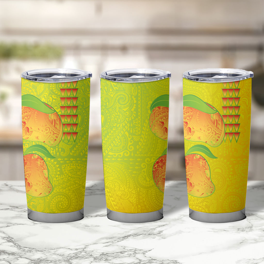 Hawaiian Mango Tumbler Cup Polynesian Art Pattern and Kakau Tattoo LT03 - Polynesian Pride