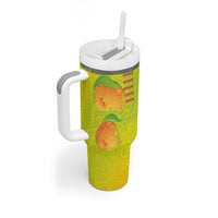 Hawaiian Mango Tumbler With Handle Polynesian Art Pattern and Kakau Tattoo LT03 - Polynesian Pride