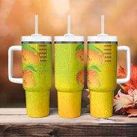 Hawaiian Mango Tumbler With Handle Polynesian Art Pattern and Kakau Tattoo LT03 - Polynesian Pride