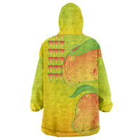 Hawaiian Mango Wearable Blanket Hoodie Polynesian Art Pattern and Kakau Tattoo LT03 - Polynesian Pride