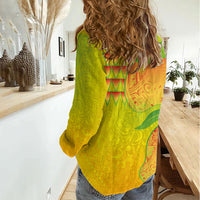 Hawaiian Mango Women Casual Shirt Polynesian Art Pattern and Kakau Tattoo LT03 - Polynesian Pride