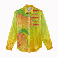 Hawaiian Mango Women Casual Shirt Polynesian Art Pattern and Kakau Tattoo LT03 - Polynesian Pride