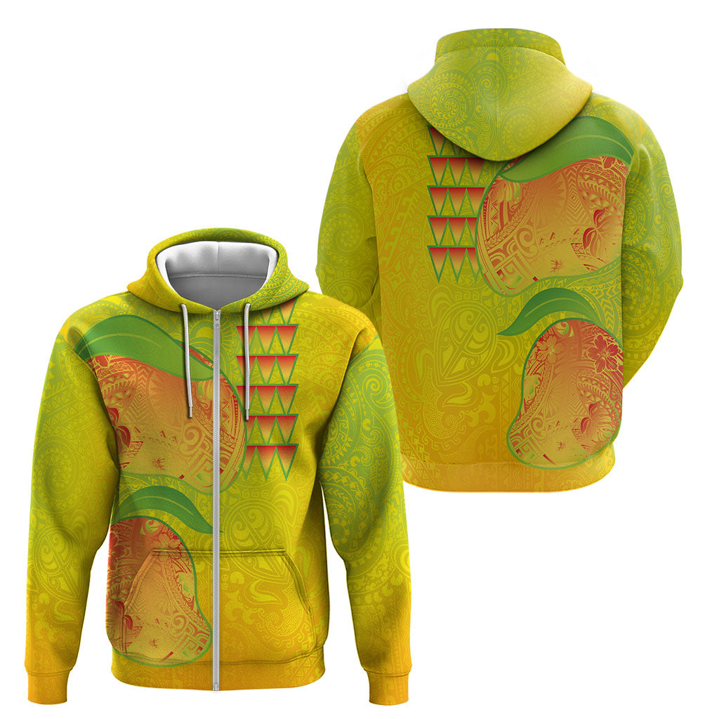 Hawaiian Mango Zip Hoodie Polynesian Art Pattern and Kakau Tattoo LT03 - Polynesian Pride