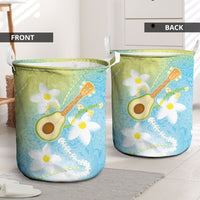 Hawaiian Ukulele Avocado Laundry Basket Leis and Polynesian Pattern LT03 - Polynesian Pride