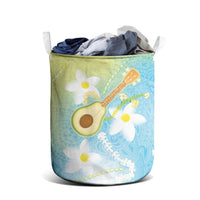 Hawaiian Ukulele Avocado Laundry Basket Leis and Polynesian Pattern LT03 - Polynesian Pride