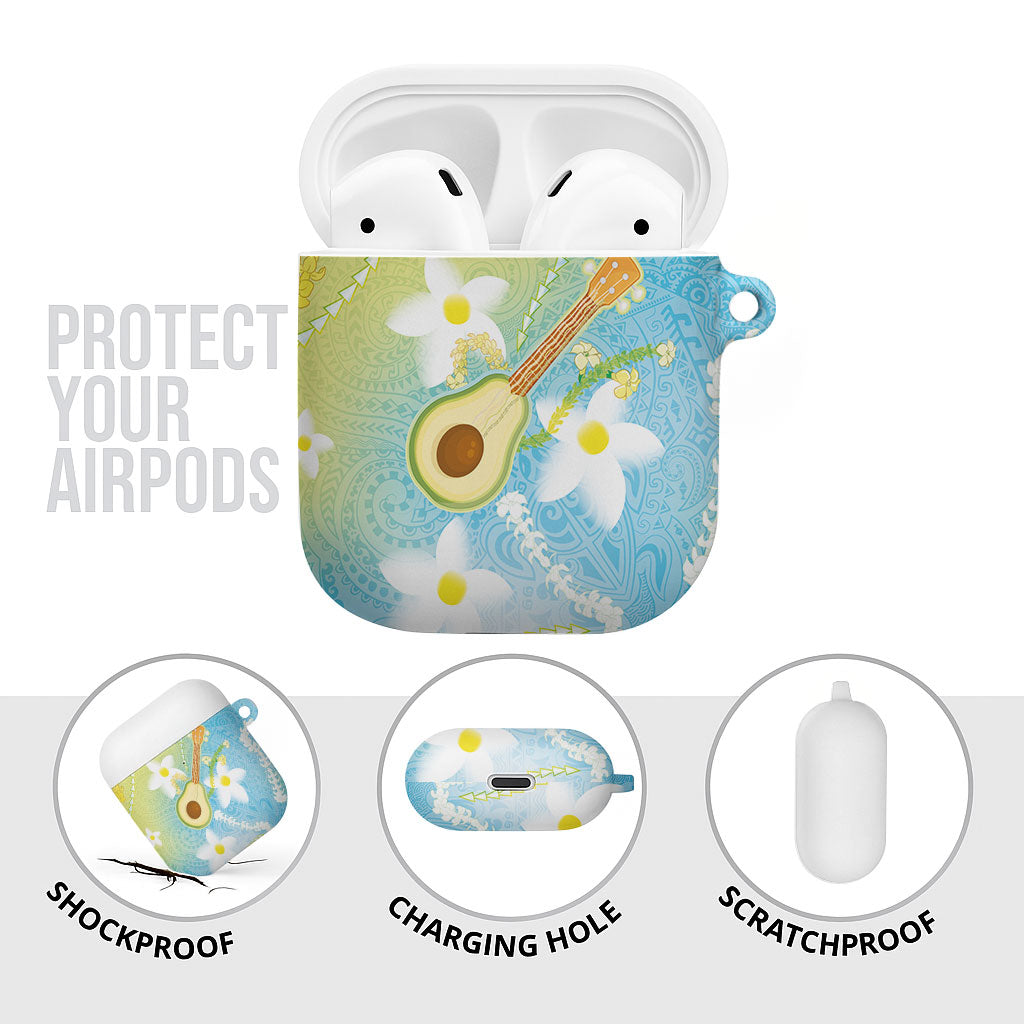 Hawaiian Ukulele Avocado AirPods Case Leis and Polynesian Pattern LT03 - Polynesian Pride
