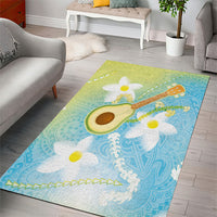 Hawaiian Ukulele Avocado Area Rug Leis and Polynesian Pattern LT03 - Polynesian Pride