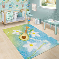 Hawaiian Ukulele Avocado Area Rug Leis and Polynesian Pattern LT03 - Polynesian Pride