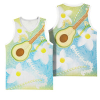 Hawaiian Ukulele Avocado Basketball Jersey Leis and Polynesian Pattern LT03 - Polynesian Pride