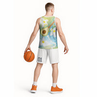 Hawaiian Ukulele Avocado Basketball Jersey Leis and Polynesian Pattern LT03 - Polynesian Pride