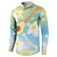 Hawaiian Ukulele Avocado Button Sweatshirt Leis and Polynesian Pattern LT03 - Polynesian Pride
