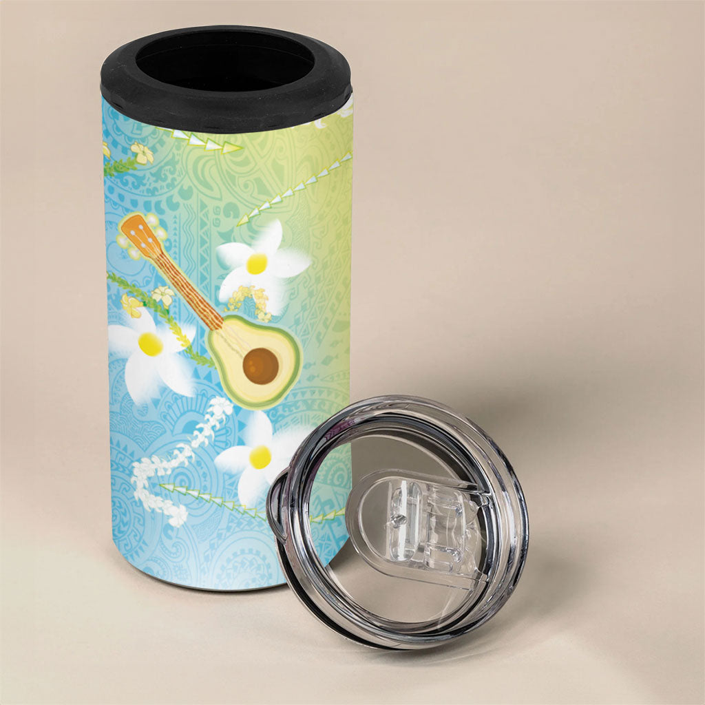 Hawaiian Ukulele Avocado 4 in 1 Can Cooler Tumbler Leis and Polynesian Pattern LT03 - Polynesian Pride