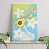 Hawaiian Ukulele Avocado Canvas Wall Art Leis and Polynesian Pattern LT03 - Polynesian Pride