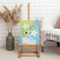Hawaiian Ukulele Avocado Canvas Wall Art Leis and Polynesian Pattern LT03 - Polynesian Pride