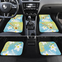 Hawaiian Ukulele Avocado Car Mats Leis and Polynesian Pattern LT03 Set 4pcs White - Polynesian Pride