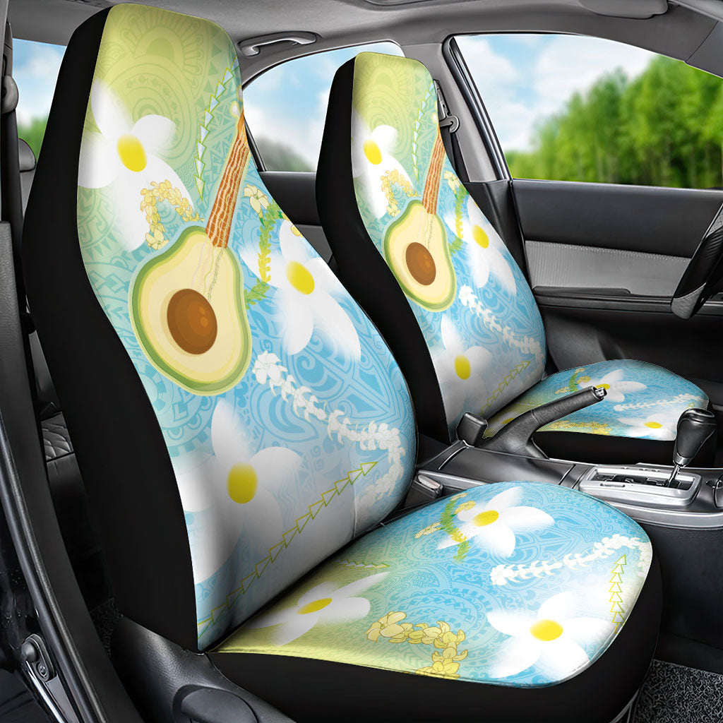 Hawaiian Ukulele Avocado Car Seat Cover Leis and Polynesian Pattern LT03 - Polynesian Pride