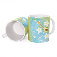 Hawaiian Ukulele Avocado Ceramic Mug Leis and Polynesian Pattern LT03 - Polynesian Pride