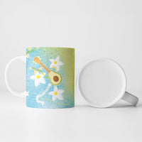 Hawaiian Ukulele Avocado Ceramic Mug Leis and Polynesian Pattern LT03 - Polynesian Pride