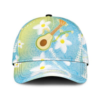 Hawaiian Ukulele Avocado Classic Cap Leis and Polynesian Pattern LT03 Universal Fit White - Polynesian Pride