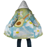 Hawaiian Ukulele Avocado Cloak Leis and Polynesian Pattern LT03 Unisex White - Polynesian Pride