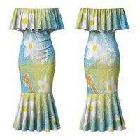 Hawaiian Ukulele Avocado Couples Matching Mermaid Dress and Hawaiian Shirt Leis and Polynesian Pattern LT03 - Polynesian Pride