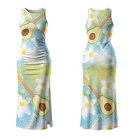 Hawaiian Ukulele Avocado Couples Matching Tank Maxi Dress and Long Sleeve Button Shirt Leis and Polynesian Pattern LT03 - Polynesian Pride