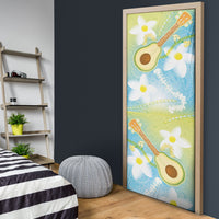 Hawaiian Ukulele Avocado Door Cover Leis and Polynesian Pattern LT03 - Polynesian Pride