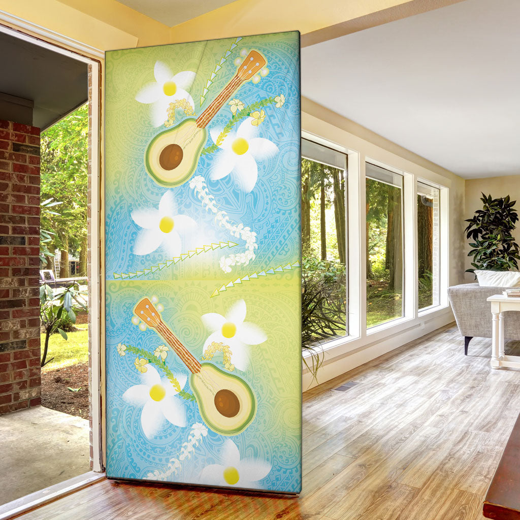 Hawaiian Ukulele Avocado Door Cover Leis and Polynesian Pattern LT03 - Polynesian Pride