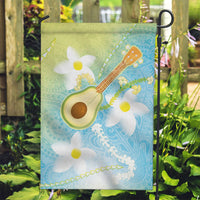 Hawaiian Ukulele Avocado Garden Flag Leis and Polynesian Pattern LT03 Garden Flag White - Polynesian Pride