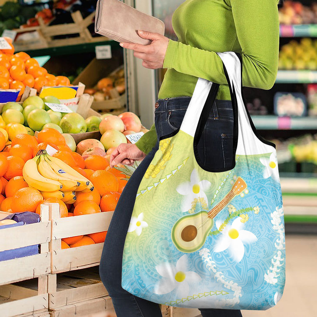 Hawaiian Ukulele Avocado Grocery Bag Leis and Polynesian Pattern LT03 - Polynesian Pride