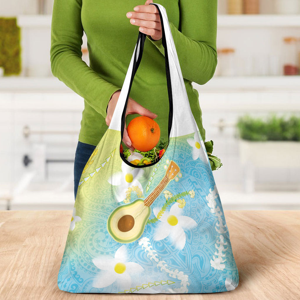 Hawaiian Ukulele Avocado Grocery Bag Leis and Polynesian Pattern LT03 - Polynesian Pride