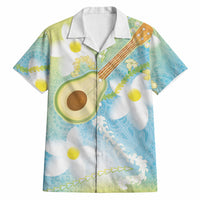 Hawaiian Ukulele Avocado Hawaiian Shirt Leis and Polynesian Pattern LT03 White - Polynesian Pride