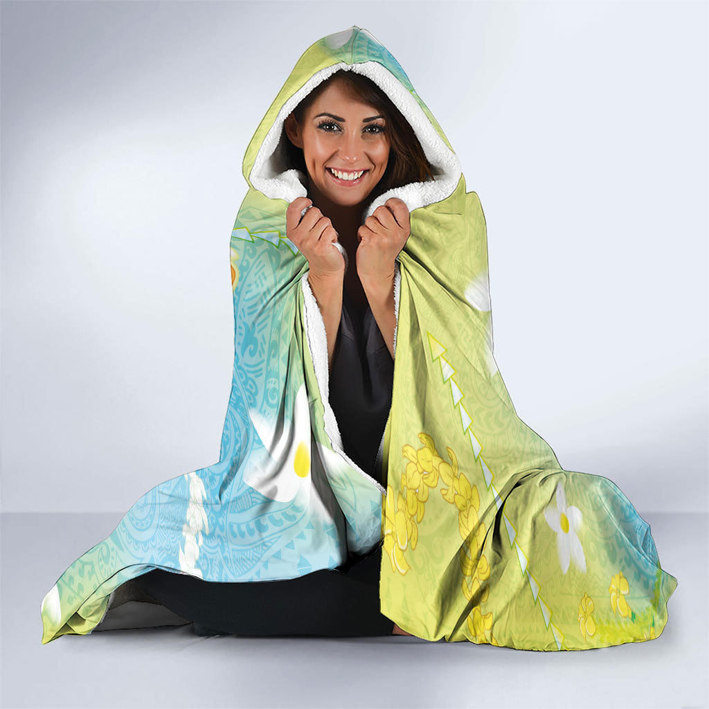 Hawaiian Ukulele Avocado Hooded Blanket Leis and Polynesian Pattern LT03 - Polynesian Pride