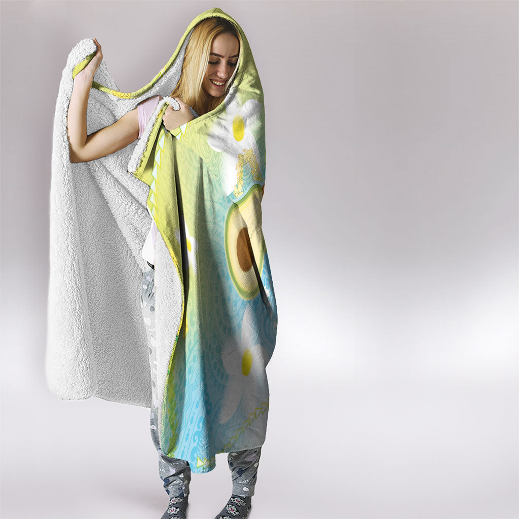 Hawaiian Ukulele Avocado Hooded Blanket Leis and Polynesian Pattern LT03 - Polynesian Pride