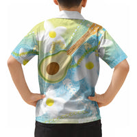Hawaiian Ukulele Avocado Kid Hawaiian Shirt Leis and Polynesian Pattern LT03 - Polynesian Pride