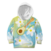 Hawaiian Ukulele Avocado Kid Hoodie Leis and Polynesian Pattern LT03 Hoodie White - Polynesian Pride