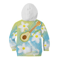 Hawaiian Ukulele Avocado Kid Hoodie Leis and Polynesian Pattern LT03 - Polynesian Pride