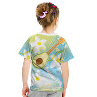 Hawaiian Ukulele Avocado Kid T Shirt Leis and Polynesian Pattern LT03 - Polynesian Pride