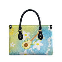 Hawaiian Ukulele Avocado Leather Bag Leis and Polynesian Pattern LT03 - Polynesian Pride