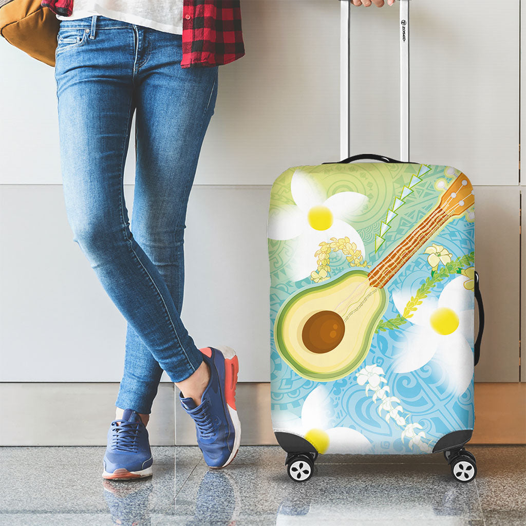 Hawaiian Ukulele Avocado Luggage Cover Leis and Polynesian Pattern LT03 - Polynesian Pride