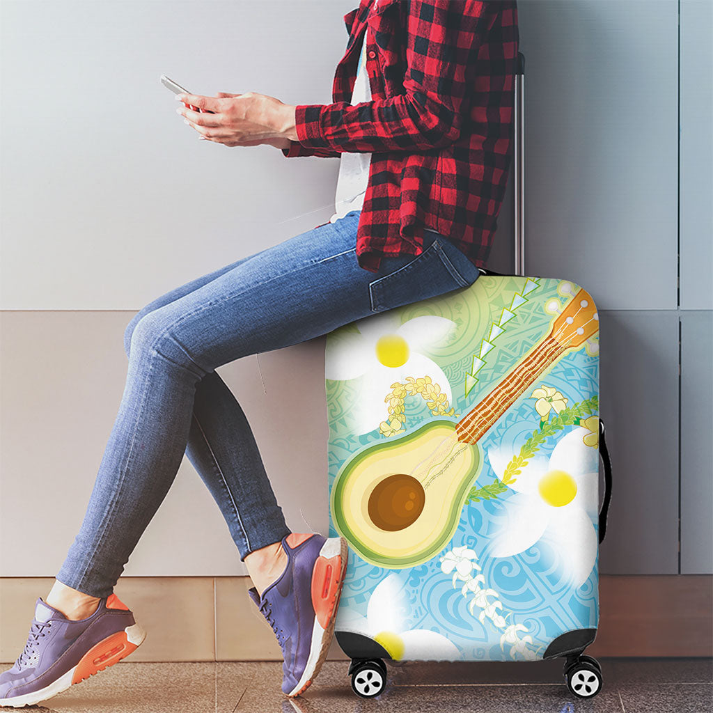 Hawaiian Ukulele Avocado Luggage Cover Leis and Polynesian Pattern LT03 - Polynesian Pride