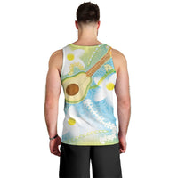 Hawaiian Ukulele Avocado Men Tank Top Leis and Polynesian Pattern LT03 - Polynesian Pride