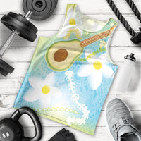 Hawaiian Ukulele Avocado Men Tank Top Leis and Polynesian Pattern LT03 - Polynesian Pride
