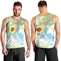 Hawaiian Ukulele Avocado Men Tank Top Leis and Polynesian Pattern LT03 - Polynesian Pride