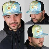 Hawaiian Ukulele Avocado Mesh Trucker Cap Leis and Polynesian Pattern LT03 - Polynesian Pride