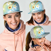 Hawaiian Ukulele Avocado Mesh Trucker Cap Leis and Polynesian Pattern LT03 - Polynesian Pride