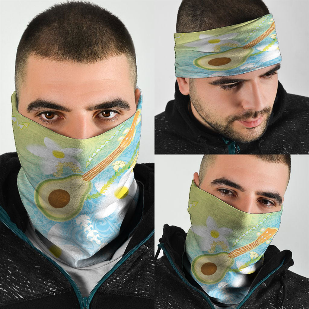 Hawaiian Ukulele Avocado Neck Gaiter Leis and Polynesian Pattern LT03 - Polynesian Pride