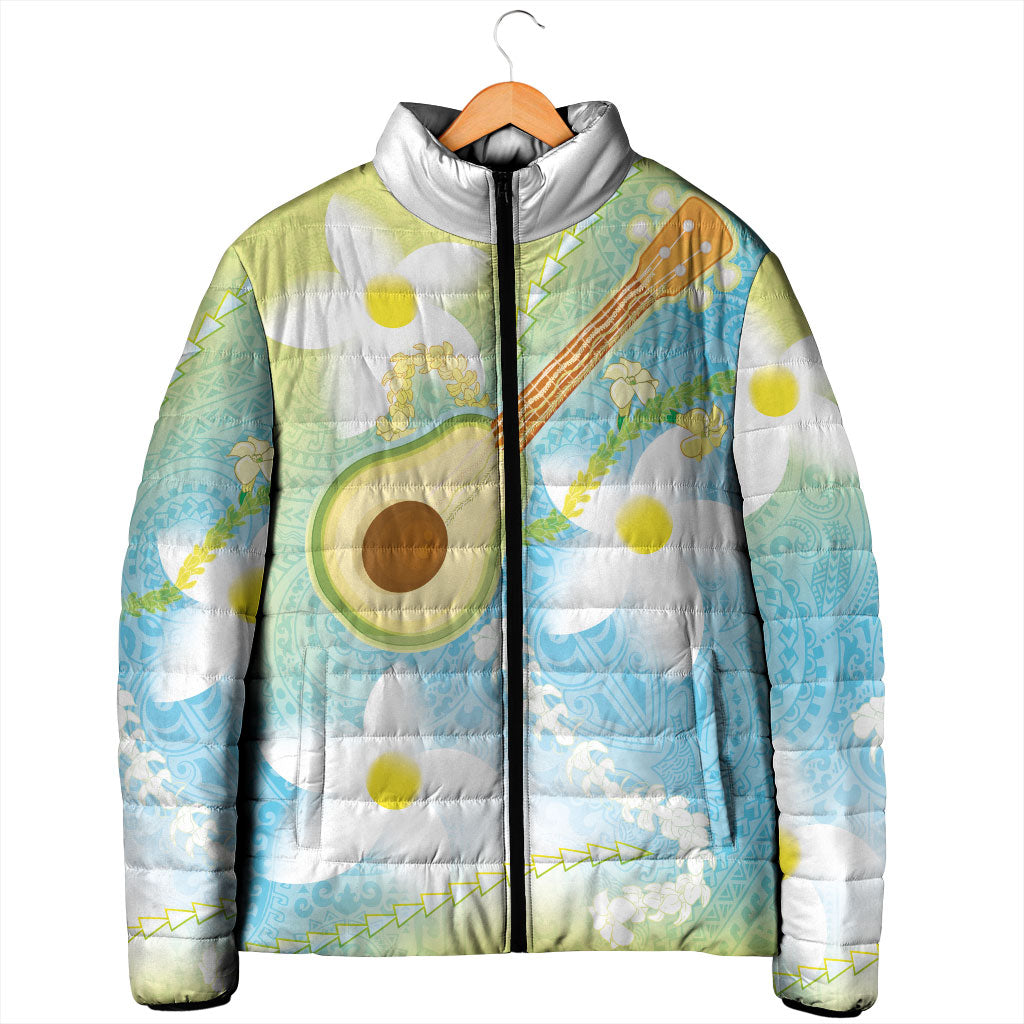 Hawaiian Ukulele Avocado Padded Jacket Leis and Polynesian Pattern LT03 - Polynesian Pride