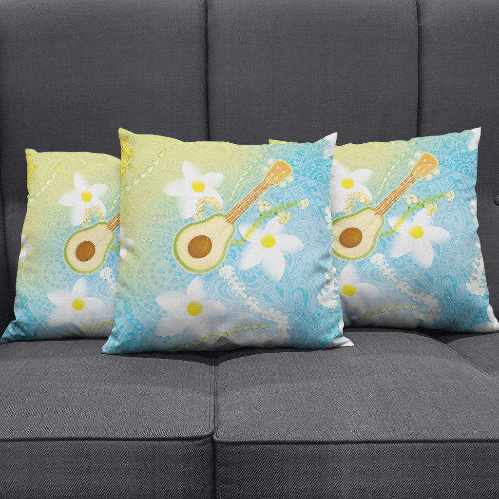 Hawaiian Ukulele Avocado Pillow Cover Leis and Polynesian Pattern LT03 - Polynesian Pride